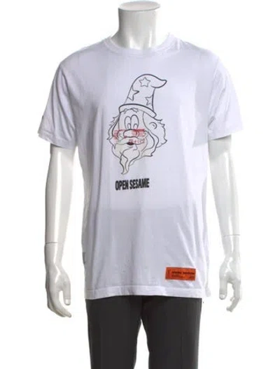 Pre-owned Heron Preston Graphic Print Crew Neck T-shirt In White