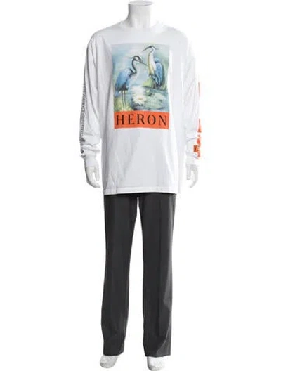 Pre-owned Heron Preston Graphic Print Crew Neck T-shirt In White