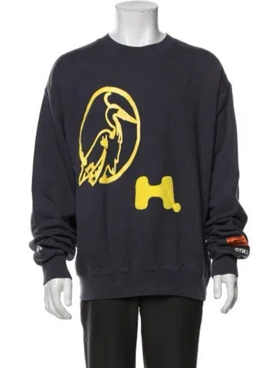 Pre-owned Heron Preston Graphic Print Jacket W/ Tags In Blue