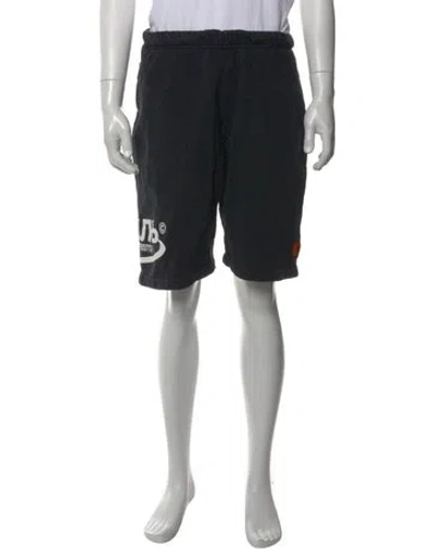 Pre-owned Heron Preston Graphic Print Jogger Shorts In Black
