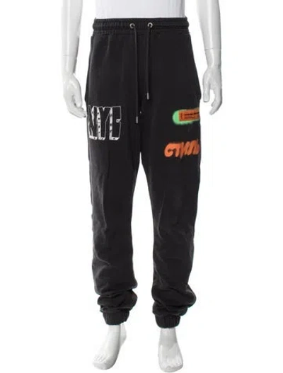 Pre-owned Heron Preston Graphic Print Joggers In Blue