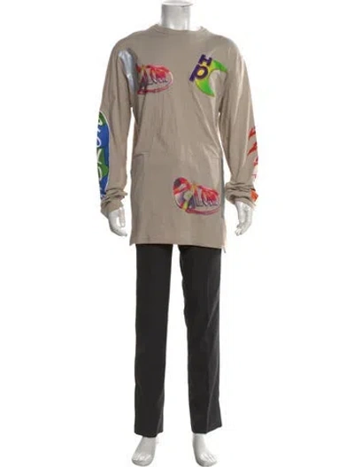Pre-owned Heron Preston Graphic Print Long Sleeve Shirt In Neutrals