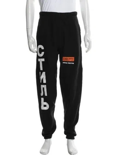 Pre-owned Heron Preston Graphic Print Lounge Bottoms In Black