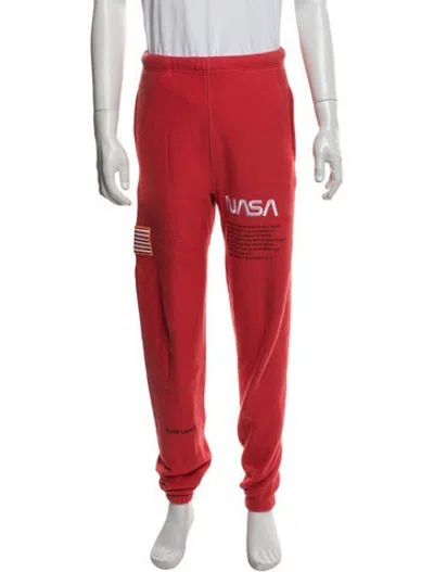 Pre-owned Heron Preston Graphic Print Lounge Bottoms In Red