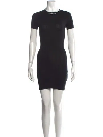 Pre-owned Heron Preston Graphic Print Mini Dress In Black