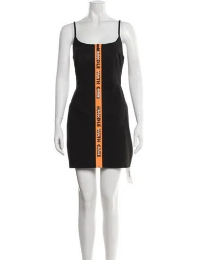 Pre-owned Heron Preston Graphic Print Mini Dress In Black