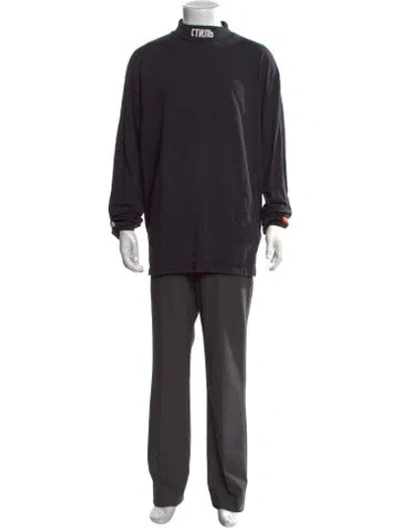 Pre-owned Heron Preston Graphic Print Mock Neck T-shirt In Multicolor