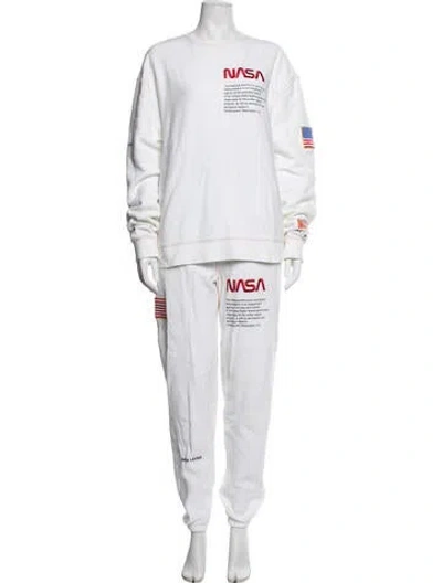 Pre-owned Heron Preston Graphic Print Pant Set In White