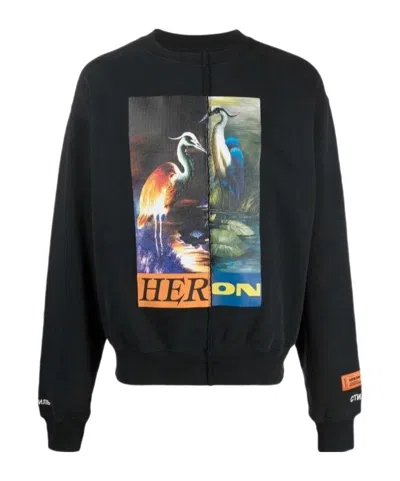 Heron Preston Graphic-print Patchwork Sweatshirt In Black