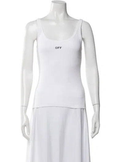 Pre-owned Heron Preston Graphic Print Scoop Neck Top In White