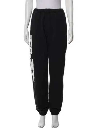 Pre-owned Heron Preston Graphic Print Straight Leg Pants In Black