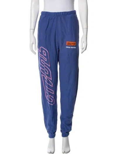Pre-owned Heron Preston Graphic Print Sweatpants In Blue