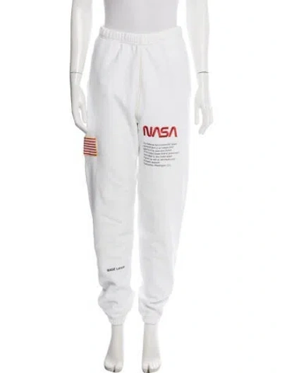 Pre-owned Heron Preston Graphic Print Sweatpants In White