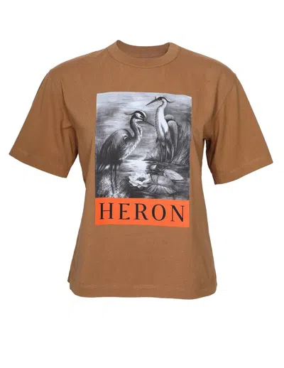 HERON PRESTON GRAPHIC PRINTED CREWNECK T-SHIRT
