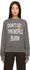 Heron Preston Gray Burn Sweatshirt In Grey White