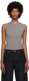 Heron Preston Gray 'hpny' Bodysuit In Grey White