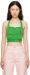 Heron Preston Green Distressed Tank Top In Green