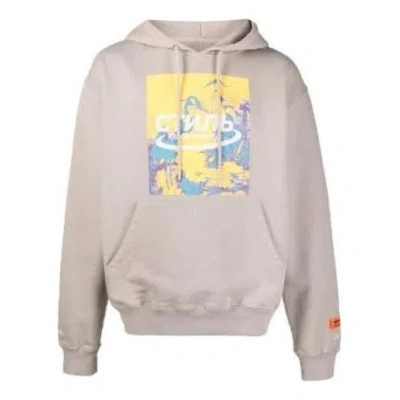 Heron Preston Halo Herons Hoodie 'taupe' In Gray