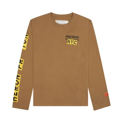 Pre-owned Heron Preston Hardware And Tools Long-sleeve Tee 'tobacco Brown/yellow' | Green | Men's Size Xl