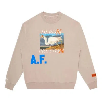 Heron Preston Heron Af Crew Sweatshirt 'taupe' In Brown