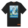 Heron Preston Heron Print Oversized T-shirt Black/blue/multi