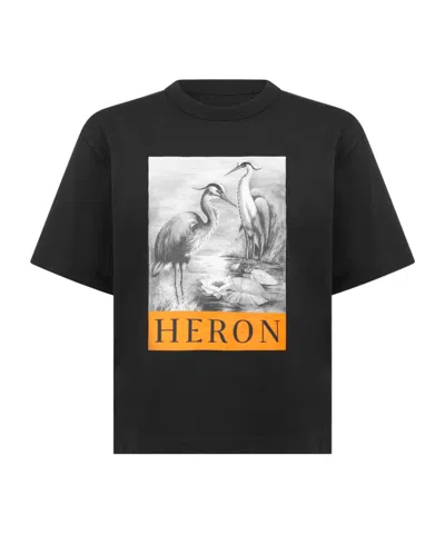 Heron Preston Heron Print T-shirt In Black