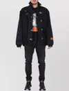 Heron Preston High Neck Canvas Utility Jacket In Black