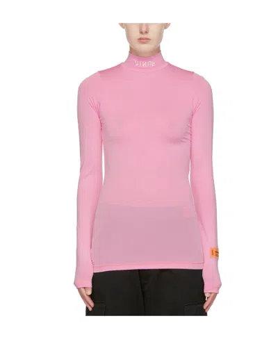 Heron Preston High-necked Long-sleeved T-shirt In Pink