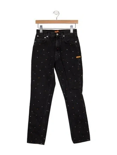 Pre-owned Heron Preston High-rise Straight Leg Jeans In Black