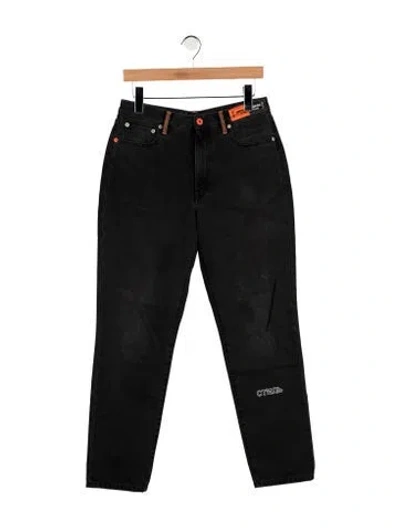 Pre-owned Heron Preston High-rise Straight Leg Jeans In Blue