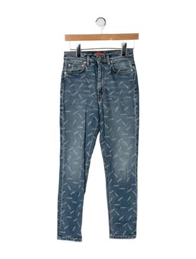 Pre-owned Heron Preston High-rise Straight Leg Jeans In Blue