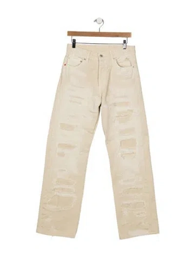 Pre-owned Heron Preston High-rise Straight Leg Jeans In Neutrals