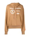 Heron Preston Medieval Heron-print Cotton Hoodie In Nude