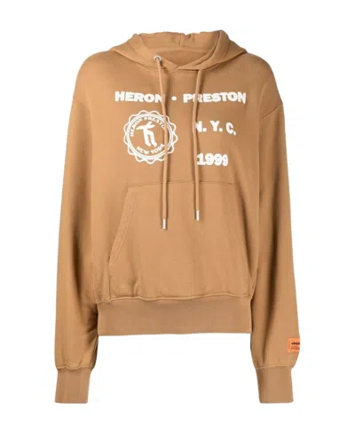 Heron Preston Hooded Hoodie In Nude