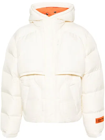 Heron Preston Hooded Padded Jacket In Nude