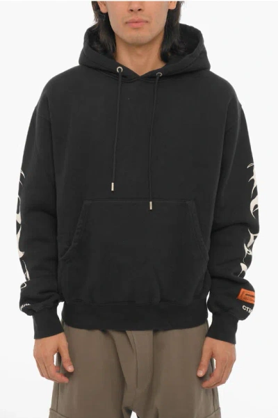 Heron Preston Hoodie With Contrast Prints In Black