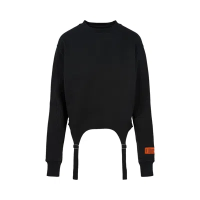 Pre-owned Heron Preston Hooks Crewneck Sweatershirt 'black' | Women's Size S
