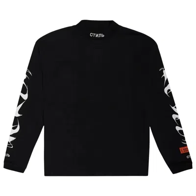 Pre-owned Heron Preston Hp Brush Long-sleeve Turtleneck 'black/white' | Men's Size Xxl