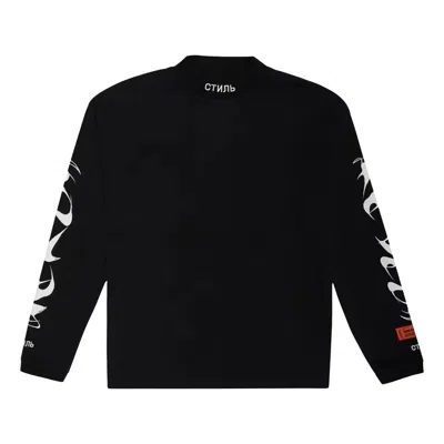 Heron Preston Hp Brush Long-sleeve Turtleneck T-shirt 'black White' In Multi