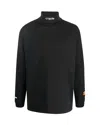 Heron Preston Black Turtleneck Pullover With Contrasting Logo Embroidery In Cotton Man In Black