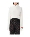 Heron Preston Hpny Crop Ls Rollneck In White