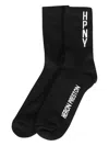 Heron Preston Hpny Logo-intarsia Socks In Black
