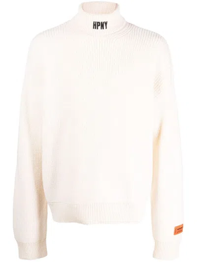 Heron Preston Hpny Roll-neck Wool Jumper In White