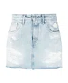 Heron Preston Imitation Old Denim Skirt In White