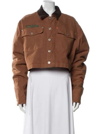 Pre-owned Heron Preston Jacket In Brown