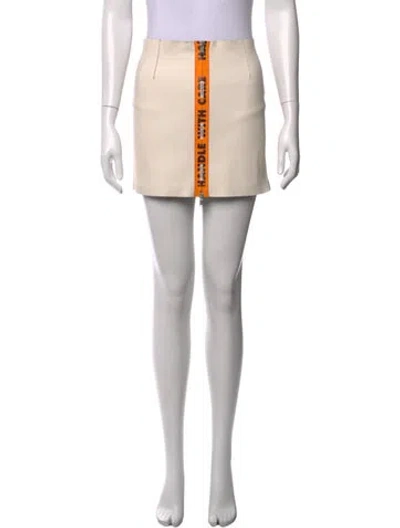 Pre-owned Heron Preston Lambskin Mini Skirt In Neutrals