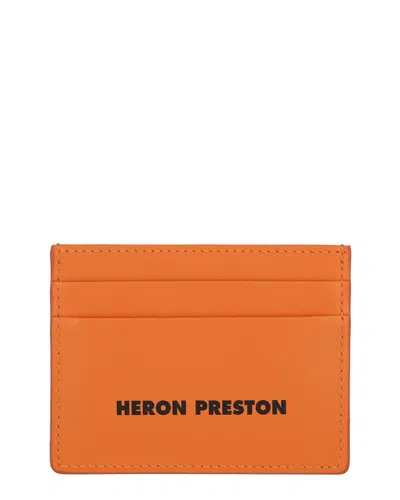 Heron Preston Tape Detail Cardholder In Orange