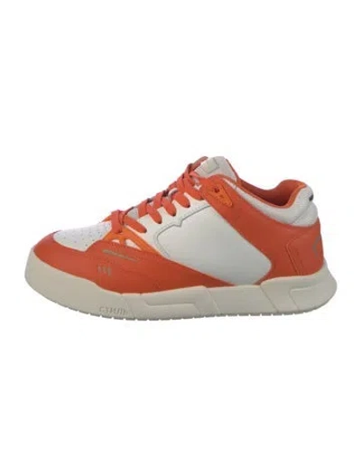 Pre-owned Heron Preston Leather Colorblock Pattern Athletic Sneakers In Orange