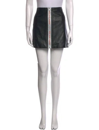 Pre-owned Heron Preston Leather Mini Skirt In Black