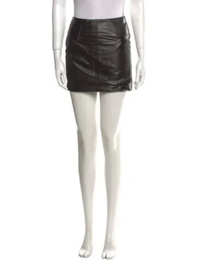 Pre-owned Heron Preston Leather Mini Skirt In Black